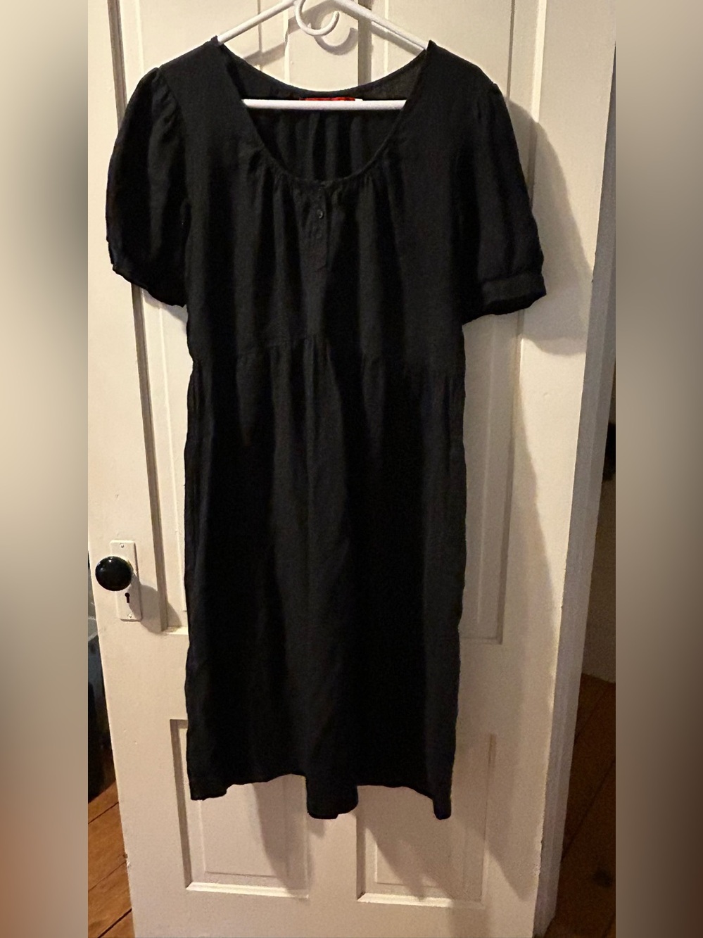 Pyne and Smith black midi 100% linen dress
